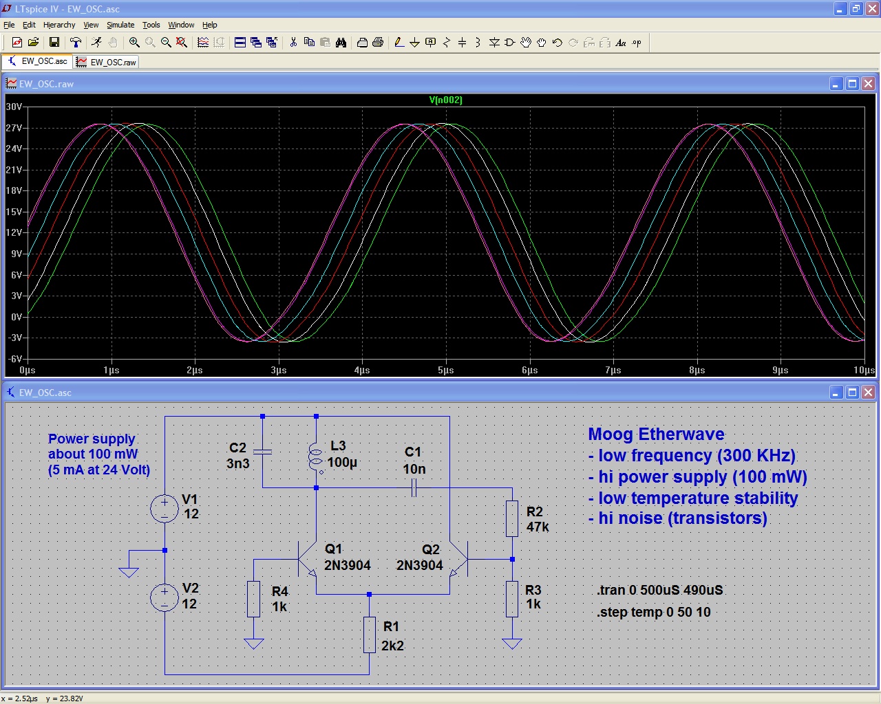 Etherwave Oscillator Simulation