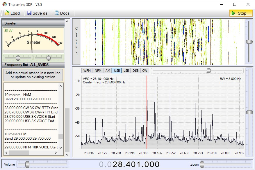 Theremino SDR - -Band 10 Meter