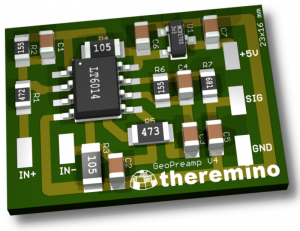 Theremino System - Geophone Preamplifier Version 4