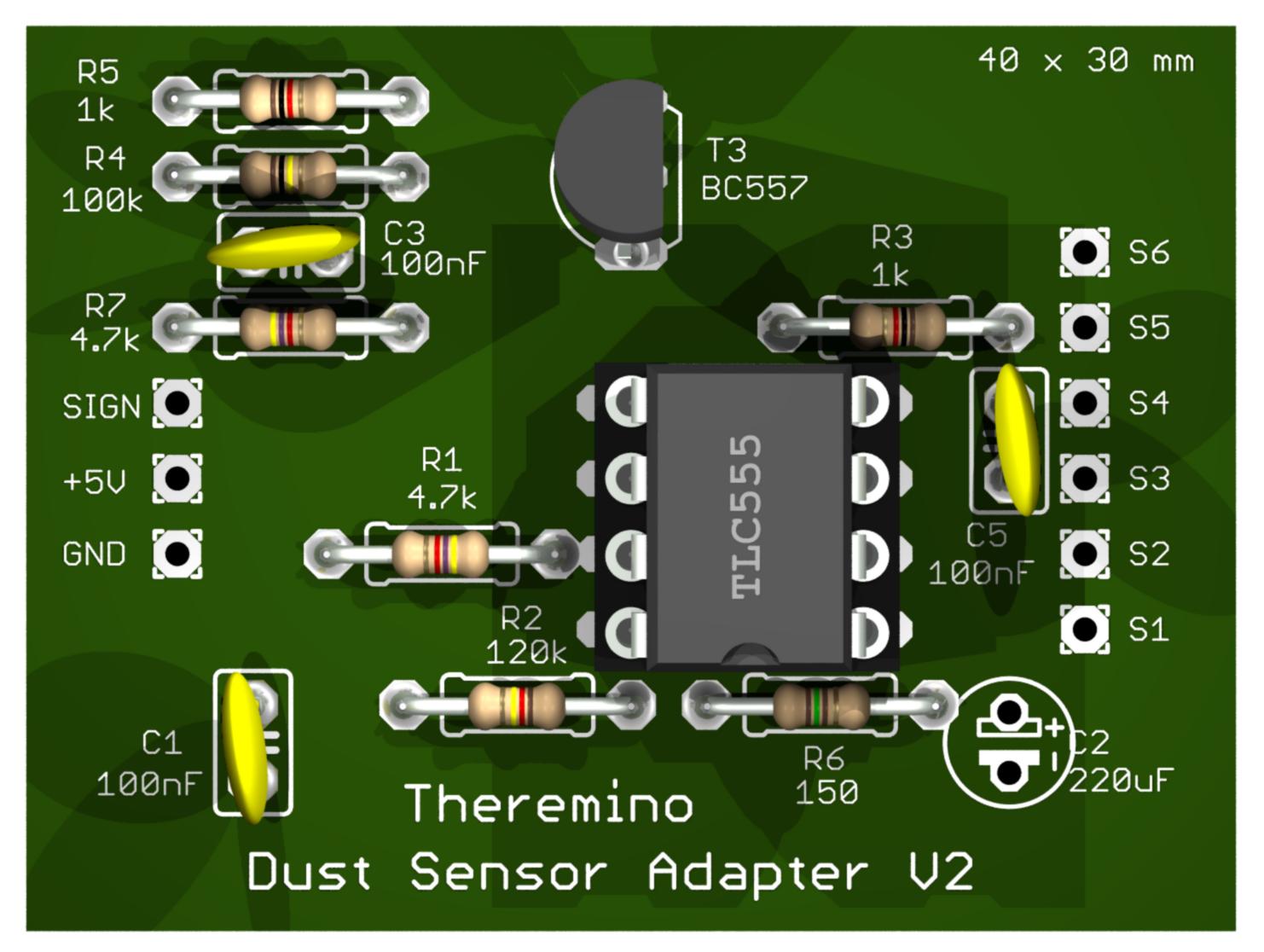 Пылевой датчик адаптер V2 - 3D ВВЕРХ
