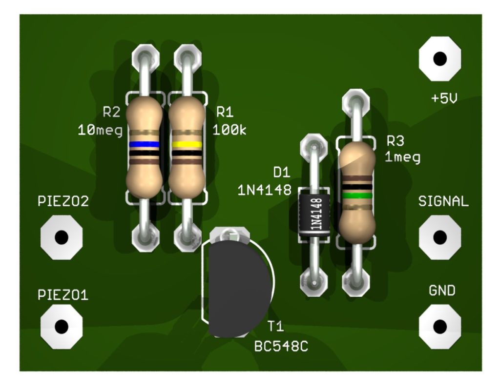 Adaptador piezoeléctrico orificio pasante