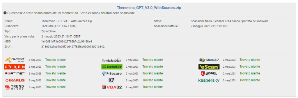 Informe de seguridad de Theremino GPT V3.0